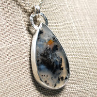 Marfa Plume Agate Pendant close up at angle