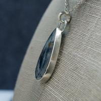 Marfa Plume Agate Pendant close up at angle