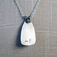 Blue Chalcedony and Silver Pendant back