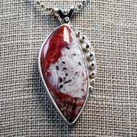 Crazy Lace agate pendant front close-up