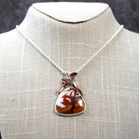 Desert Fire Jasper Pendant hanging