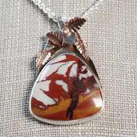 Desert Fire Jasper Pendant closeup