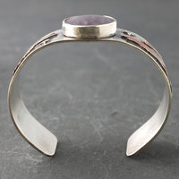 Silver Cuff with Fluroite, Coyotes, Wolves, Stars