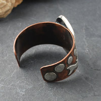 Copper Cuff with Chrysocolla, Malachite, Silver Koi side