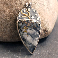 Josephine's Crown Quartz Pendant, Silver and Gold