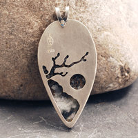 Josephine's Crown Quartz Pendant, Silver and Gold back