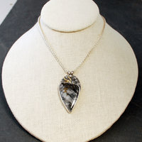 Josephine's Crown Quartz Pendant, Silver and Gold hanging