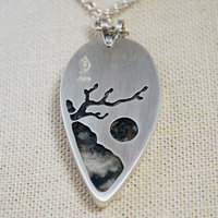 Josephine's Crown Quartz Pendant, Silver and Gold close up back