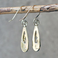 Larimar Earrings, Sterling Silver with Waves back