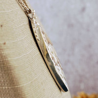 Plume Agate Pendant, with Druzy, Sterling Silver close-up side view