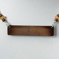 Hammered Bronze Bar Necklace with Citrine and Silver Clouds