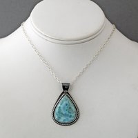 Larimar Silver Pendant with Sailboat Cut Out