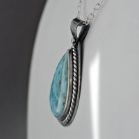 Larimar Silver Pendant with Sailboat Cut Out