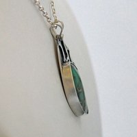 Lucin Variscite Silver Pendant with Lizard