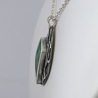 Lucin Variscite Silver Pendant with Lizard