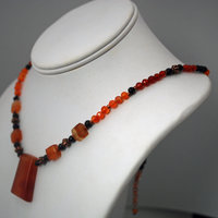 Carnelian and Serpentine beaded necklace