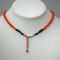 Carnelian and Serpentine beaded necklace