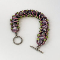 Amethyst Lace and Peridot Beaded Bracelet