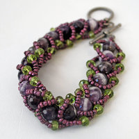 Amethyst Lace and Peridot Beaded Bracelet