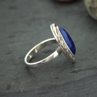 Sterling Silver Lapis Lazuli Ring, Size 8.75