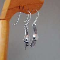 Sterling Silver Moon and Star Earrings with Moonstones
