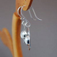 Sterling Silver Moon and Star Earrings with Moonstones