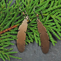 Bronze Feather Earrings