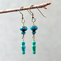 Czech Glass, Silver Owl Earrings