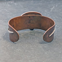 Copper Cuff with Plume Agate and Silver Lightning