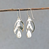 Silver Earrings, Prehnite Drops