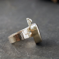 Fire Agate, Silver Ring, Size 8.5