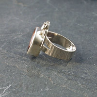 Fire Agate, Silver Ring, Size 8.5