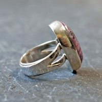 Charoite Silver Ring, Size 6.25