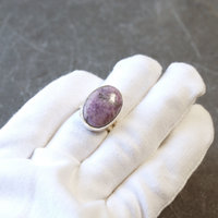 Charoite Silver Ring, Size 6.25