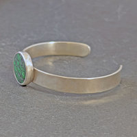 Silver Cuff Bracelet with Maw Sit Sit 