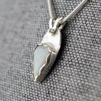 Small Opal Silver Pendant