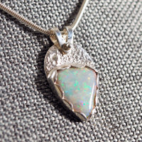 Small Opal Silver Pendant