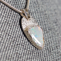 Small Opal Silver Pendant