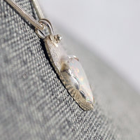Small Opal Silver Pendant