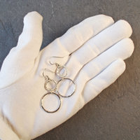 Silver Double Hoop Dangle Earrings