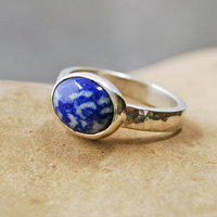 Silver Lapis Lazuli Ring Size 6