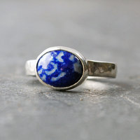 Silver Lapis Lazuli Ring Size 6