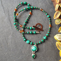 Malachite Amber Necklace