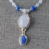 Chalcedony and Lapis Lazuli Necklace