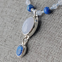 Chalcedony and Lapis Lazuli Necklace
