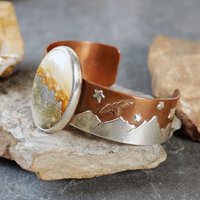 Copper, Silver Cuff with McDermitt Jasper, Landscape