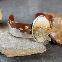 Copper, Silver Cuff with McDermitt Jasper, Landscape