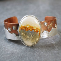 Copper, Silver Cuff with McDermitt Jasper, Landscape
