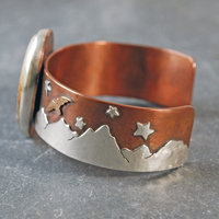 Copper, Silver Cuff with McDermitt Jasper, Landscape