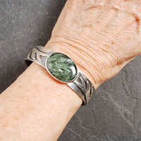 Silver Cuff Bracelet with Seraphanite